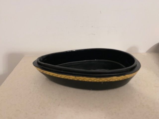 Vintage Black Gold Lacquered Duck Trinket Box