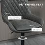 Retro Bar Stools Set of 2, Adjustable Kitchen Stool, Upholstered Bar Chairs with Back, Swivel Seat, Dark Grey Image 6