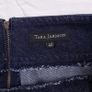 Tara Jarmon Dark Wash Indigo Navy Blue Denim Contrast Stitch Side Slit Mini Skirt 14UK/42EU Image 3