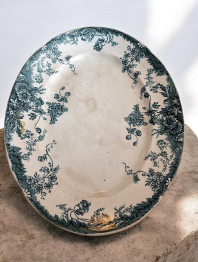 Collection of Antique Victorian and Art Deco English Serving Platters Staffordshire