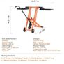 Lawn Mower Lift with Hydraulic Jack, 500 Lbs Weight Capacity, Solid Carbon Steel Lawn Mower Lift, Adjustable Movable Lawn Lifter for Riding Tractors and Zero Turn Lawn Mowers, Orange Image 3