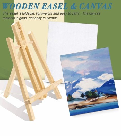 Professional Acrylic Paint Set,47PCS with Brush,Acrylic Paint,Easel,Blank Canvas,Palette,Paint Knife,Brush Cup and Art Sponge