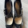 Dunnes Stores Black Patent Triple-Strap Mary Jane Heels Size 41/ 7.5 Image 3