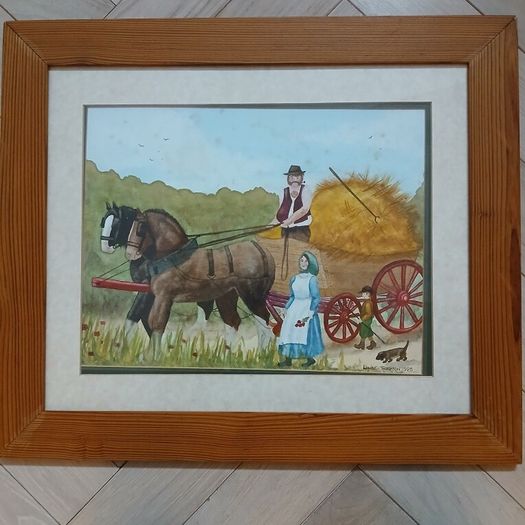 Large original old Water colour. Louise Thompson 1995.