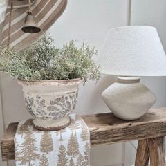 Rustic pot with faux moss stem