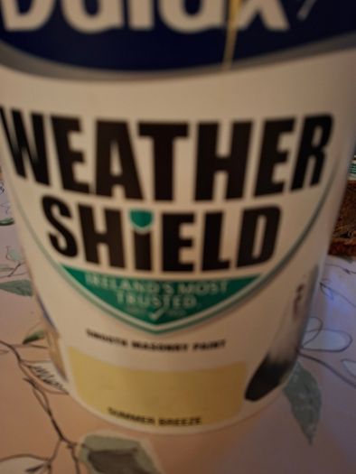 5 litre Dulux masonry paint.
