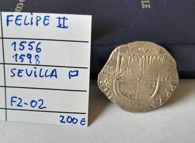 Spanish Felipe 11,Silver Cob 2 Reales 1556/1598
