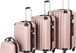 4-Piece Travel Suitcase Set with Removable Wheels 360, Robust Hard Shell Suitcase with Security Combination Lock, Large and Stackable Suitcase, Trolley Hand Luggage