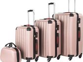 4-Piece Travel Suitcase Set with Removable Wheels 360, Robust Hard Shell Suitcase with Security Combination Lock, Large and Stackable Suitcase, Trolley Hand Luggage