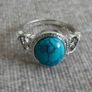Silver Ring with Turquoise Stone - size 10 Image 3