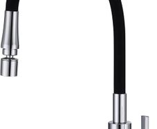 NEW SALE | Kitchen Sink Mixer Tap Bendable Silicon Hose 1 Hole Single Lever Faucet Mixers Taps with Flexible Hose Pull Down Dual Spray Mode 360 Swivel Matte Black Chrome