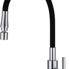 NEW SALE | Kitchen Sink Mixer Tap Bendable Silicon Hose 1 Hole Single Lever Faucet Mixers Taps with Flexible Hose Pull Down Dual Spray Mode 360 Swivel Matte Black Chrome