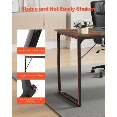 Computer Desk, 160 cm Office Gaming Desk for Home Office, Writing Study Work Modern Simple Table with Metal Frame for Large Legroom