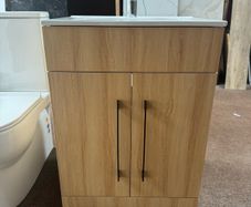 Brand New Oak Vanity Unit Sink Tap & Waste