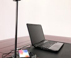 2 in 1 folding fast charging LED desk lamp with wireless charger eye protection for iphone, Samsung, Android.