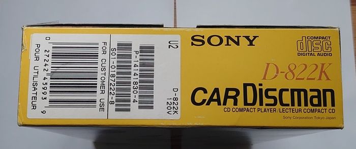 Sony Walkman (Car Discman) D-822K In Original  Box