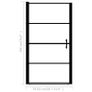 Shower Door Frost Tempered Glass 81x195 cm Black Image 5