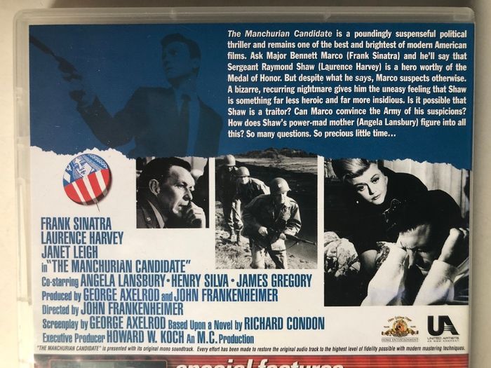 The Manchurian Candidate [1962] Frank Sinatra, Laurence Harvey,  Angela Lansbury, Janet Leigh, Henry Silva & James Gregory [Movie DVD]