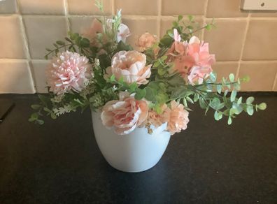 Flower Arrangement In Ceramic Pot