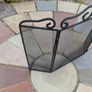 3 Panel Folding Fireplace Screen / Fire Guard - Black Metal Mesh Image 3