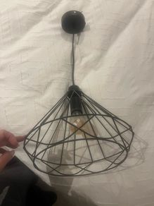 Black wire hexagon light shade
