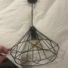 Black wire hexagon light shade