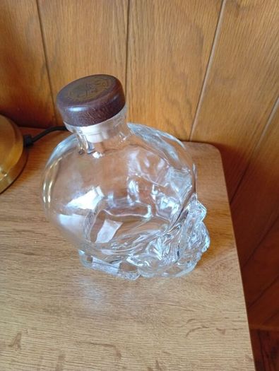 skull glass bottle