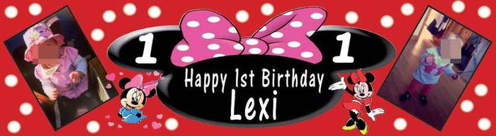 Personalised Minnie Mouse Birthday Party banner