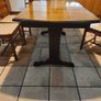 Dining table with glass top and four chairs Image 3