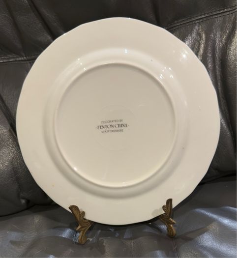 Fenton China Staffordshire floral design plate.