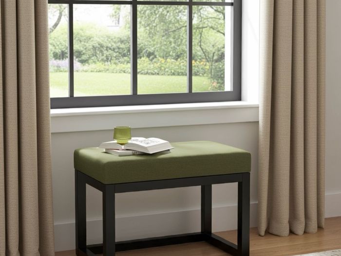 Velvet Bench 60x40cm Custom Colour Alder Frame, Handmade