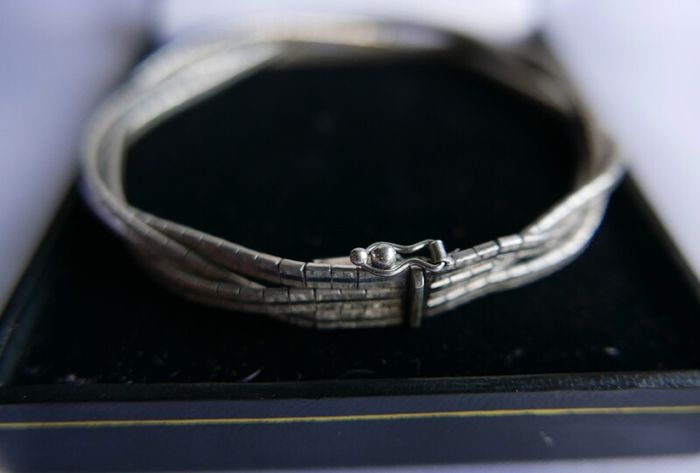 Vintage Bracelet Sterling Silver 925- stamped, clasp with safety catch, probably from the 70s, length 7,5" - 14,42g