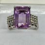 Silver ring with Amethyst and white Topaz Image 3