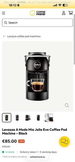 20 lavazza coffee machine - rrp 100 each