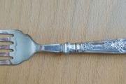 Harrison Brothers  5 tines EPNS Fish Serving Fork with Sterling Silver Handle