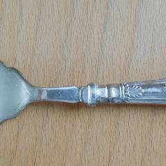 Harrison Brothers  5 tines EPNS Fish Serving Fork with Sterling Silver Handle