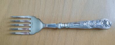 Harrison Brothers  5 tines EPNS Fish Serving Fork with Sterling Silver Handle