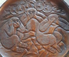 Vintage Carved Wise Monkeys