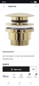 Gold washbasin plug