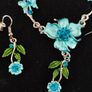 Beautiful blue floral style jewellery set New . Postage is included in price Image 2