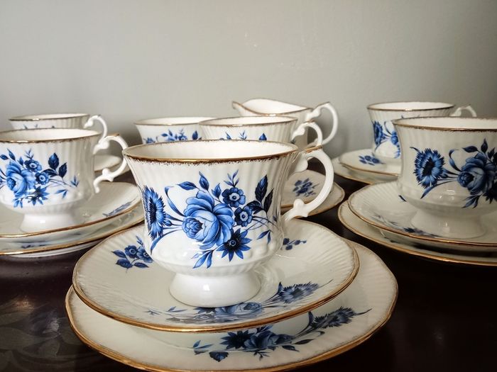 Vintage Clare Blue Floral Pattern Tea Set.