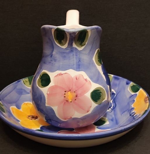 Vintage Floral Pitcher Jug and Bowl.