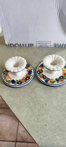 Set of 2 Candle holder 5.5 x 12 cm (1739501) Golden Summer Royal Copenhagen Faience