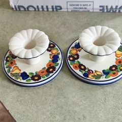 Set of 2 Candle holder 5.5 x 12 cm (1739501) Golden Summer Royal Copenhagen Faience