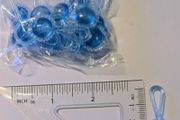 Blue plastic baby shower pacifier charms - pack of 12