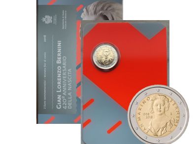 San Marino 2 Euro Base Metals Uncirculated Coin 2018 - 420th anniversary of the birth of Gian Lorenzo Bernini - 2 Euro Commemorative Coin