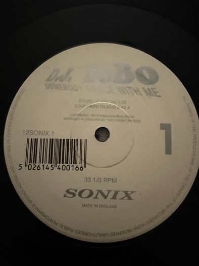 DJ BoBo Somebody Dance With Me Original 1993 UK 12 inch Vinyl Sonix 12SONIX 1