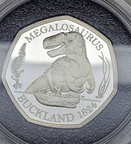 Royal Mint 2020 50p Silver Proof Dinosauria Collection Magalozaurus