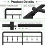 King Size Bed Frame with Victorian Headboard and Footboard, Metal Bed Frame with Heavy Duty Steel Slats Support, Ample Storage Space, Noise Free, Easy Assembly, Black Image 4