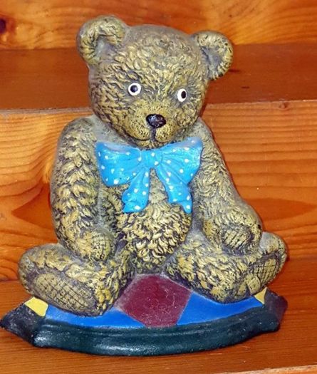Vintage Cast Iron Teddy Doorstop Wright Studio's